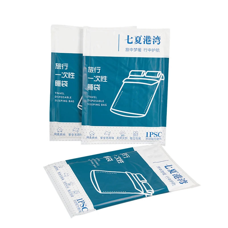 Portable Disposable Sleeping Bags for Travel Single/Dual Use Travel Essentials Lightweight Disposables for Convenient Hiking Cam