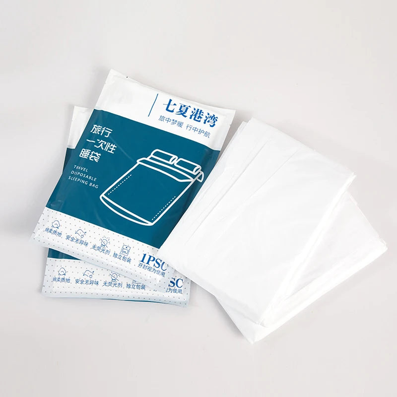 Portable Disposable Sleeping Bags for Travel Single/Dual Use Travel Essentials Lightweight Disposables for Convenient Hiking Cam