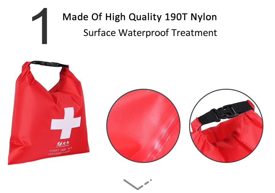 1.2L Portable Red Waterproof First Aid Kit Bag Emergency Kits Case Only For Outdoor Camp Travel Emergency Medical Bag Treatment