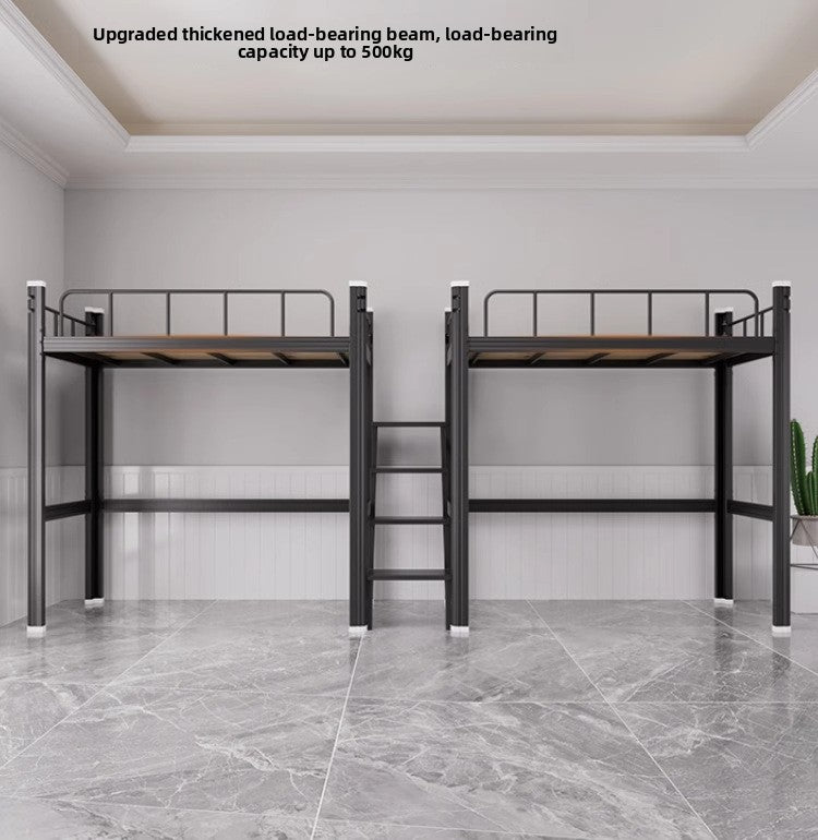 Upper Bed Lower Table Combined Bed College Dormitory Elevated Bed Small Apartment Household Wrought Iron Bed Apartment Bed