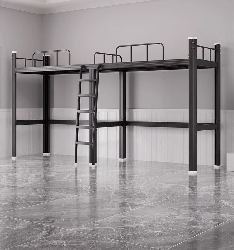 Upper Bed Lower Table Combined Bed College Dormitory Elevated Bed Small Apartment Household Wrought Iron Bed Apartment Bed
