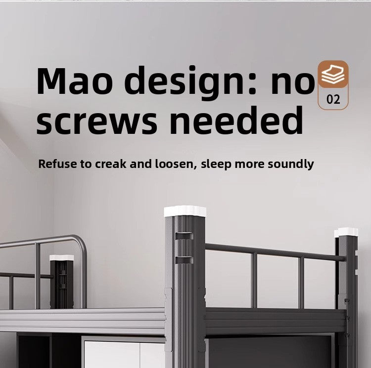 Upper Bed Lower Table Combined Bed College Dormitory Elevated Bed Small Apartment Household Wrought Iron Bed Apartment Bed