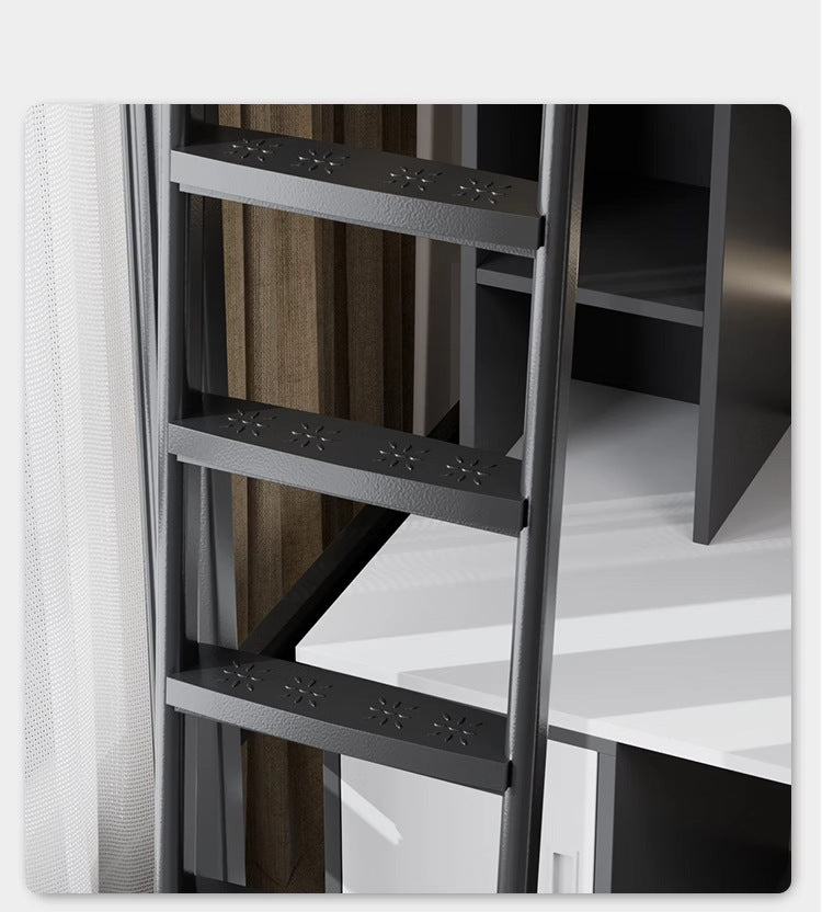 Upper Bed Lower Table Combined Bed College Dormitory Elevated Bed Small Apartment Household Wrought Iron Bed Apartment Bed