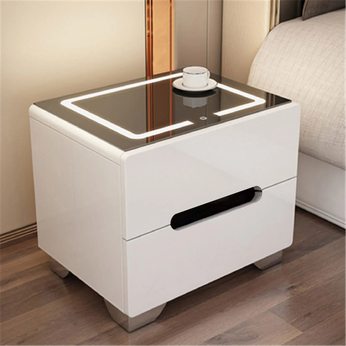 Smart Glasses Nightstand Organizers Design Design Unique Nightstand Bedroom Storage Mesitas De Noche Furniture Accessories