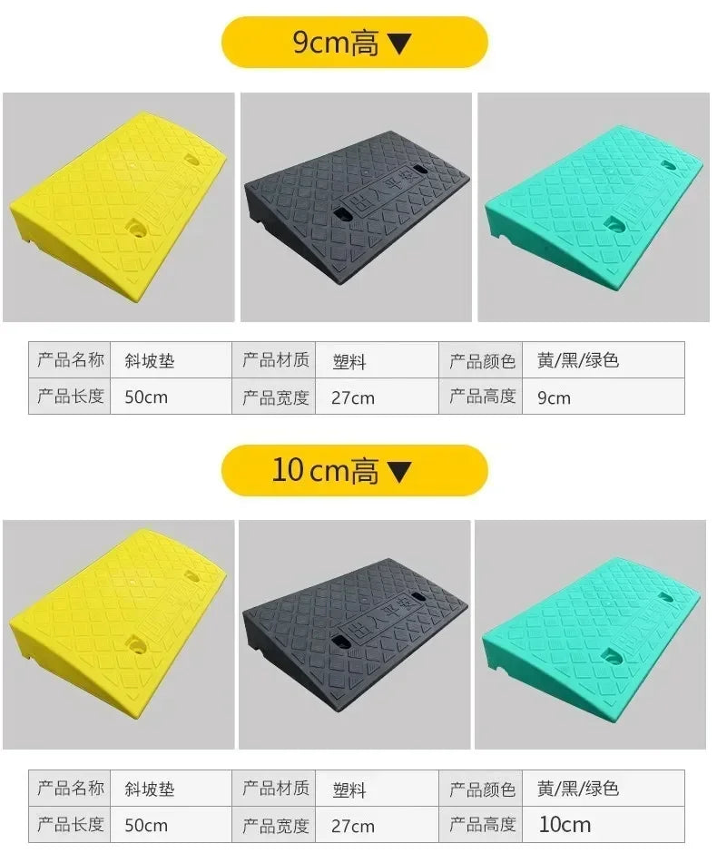 Plastic Threshold Ramp Rise Door Ramp Car Ramp Curb Ramp For For Loading Docks Garage Sidewalk Truck Scooter Bike Motorcycle And