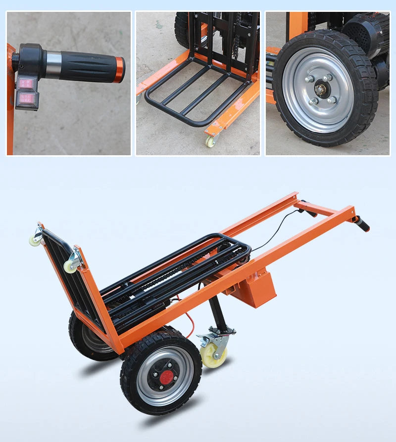 Logistics Warehouse Hand Truck Portable Warehouse Logistics Transport Truck Electric Hydraulic Lift Stacker Hand Trolley Cart
