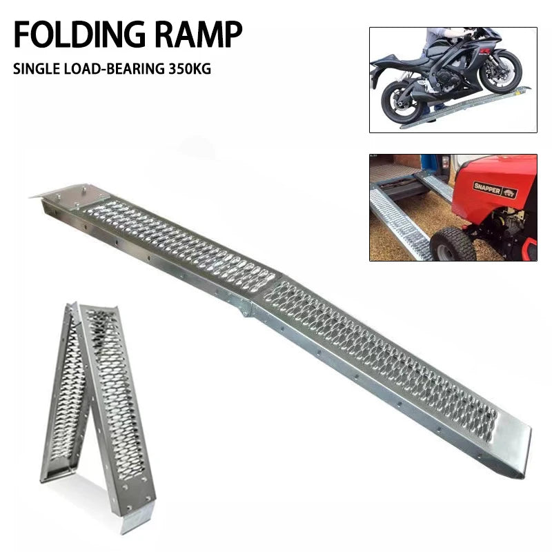 1PC Ramps For Aluminum Motorcycles Folding Loading ATV Pick-up Car Ramp To Climb Metal Ramps Ladder Single Load-bearing 260kg