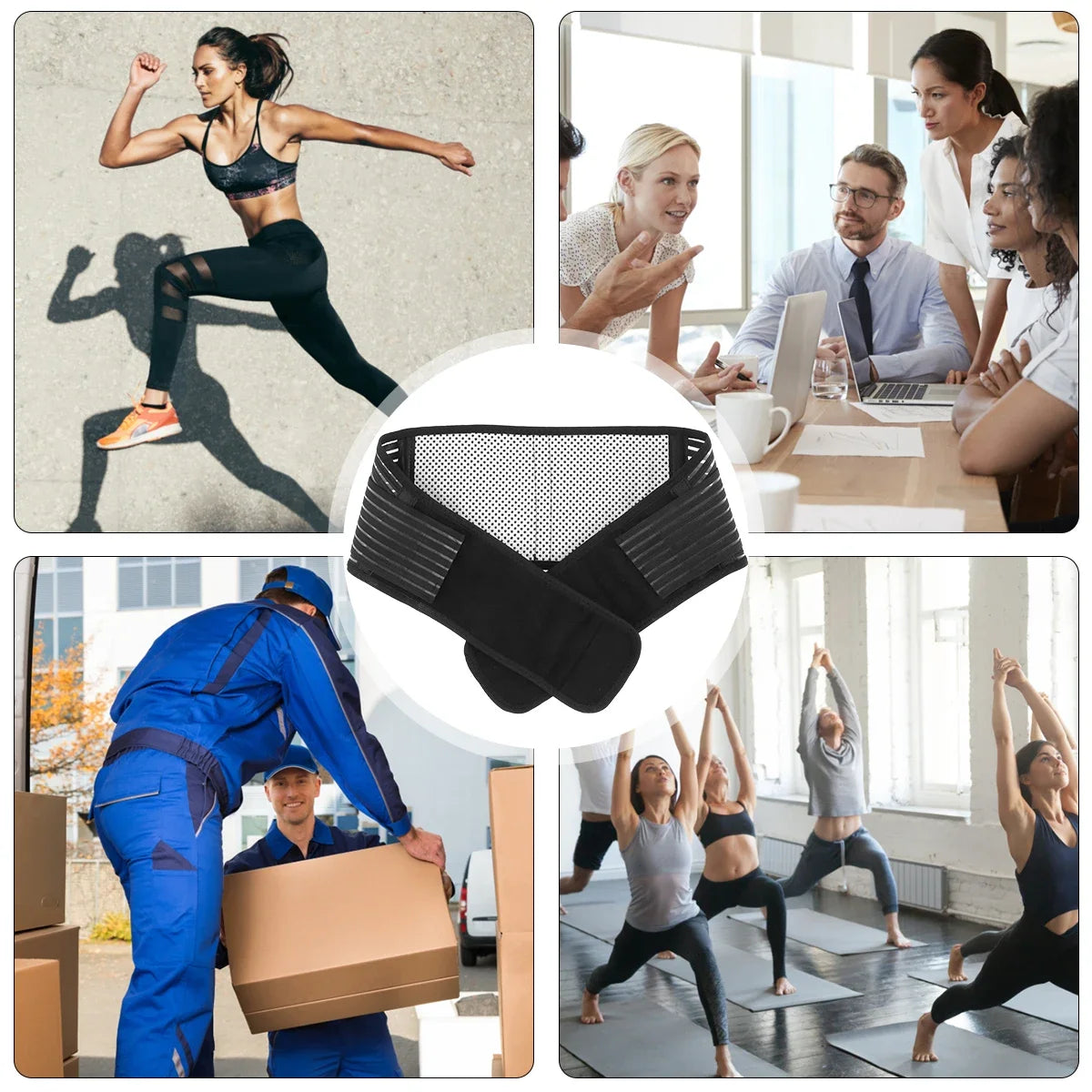 Back Support Belt Breathable Lower Back Brace Pain Relief Adjustable Self-Warming Comfort Lumbar Support Back Brace