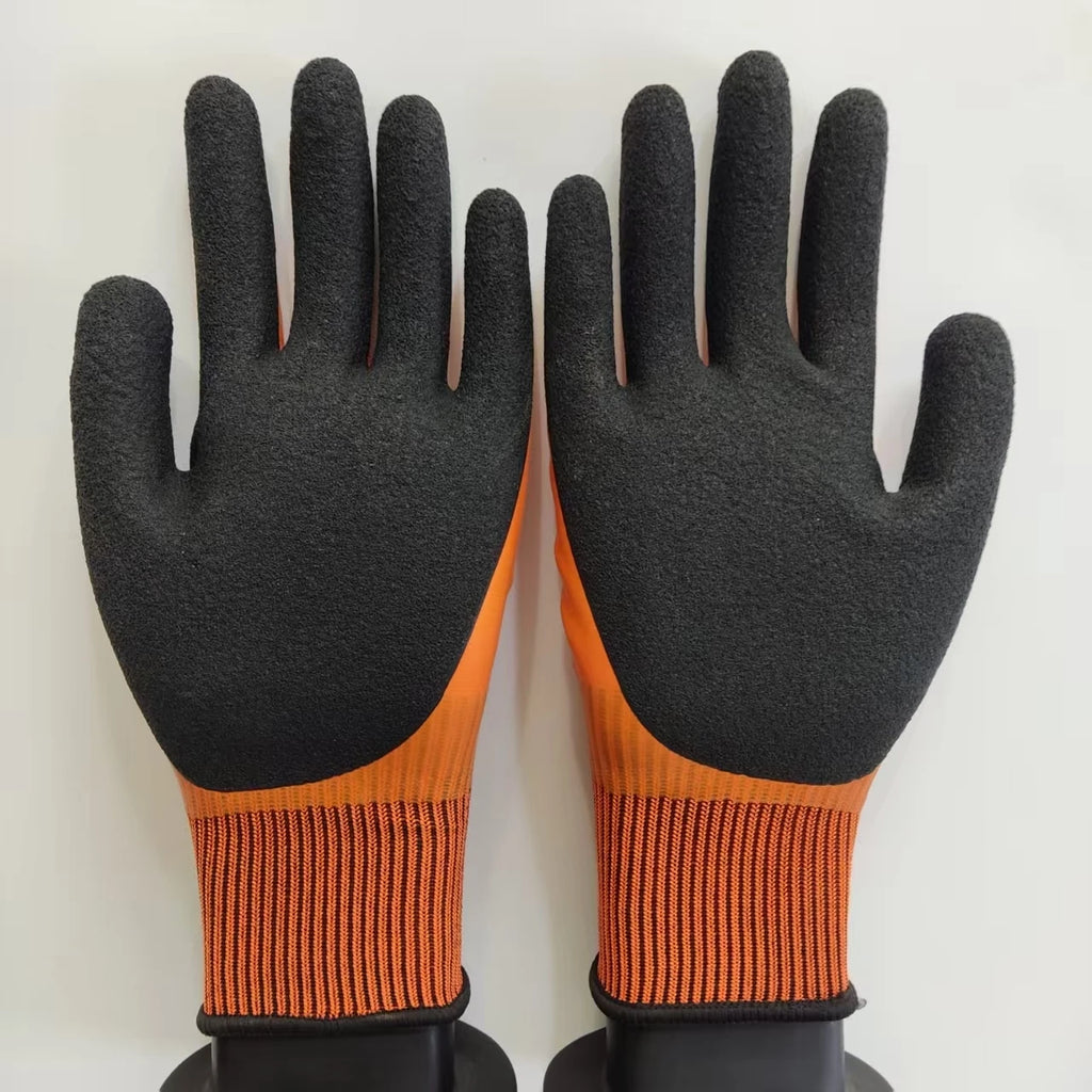 1 Pair Work Gloves Waterproof Rubber Non-Slip Double Coated Wear-Resistant Safety Gloves Construction Gardening Mechanics