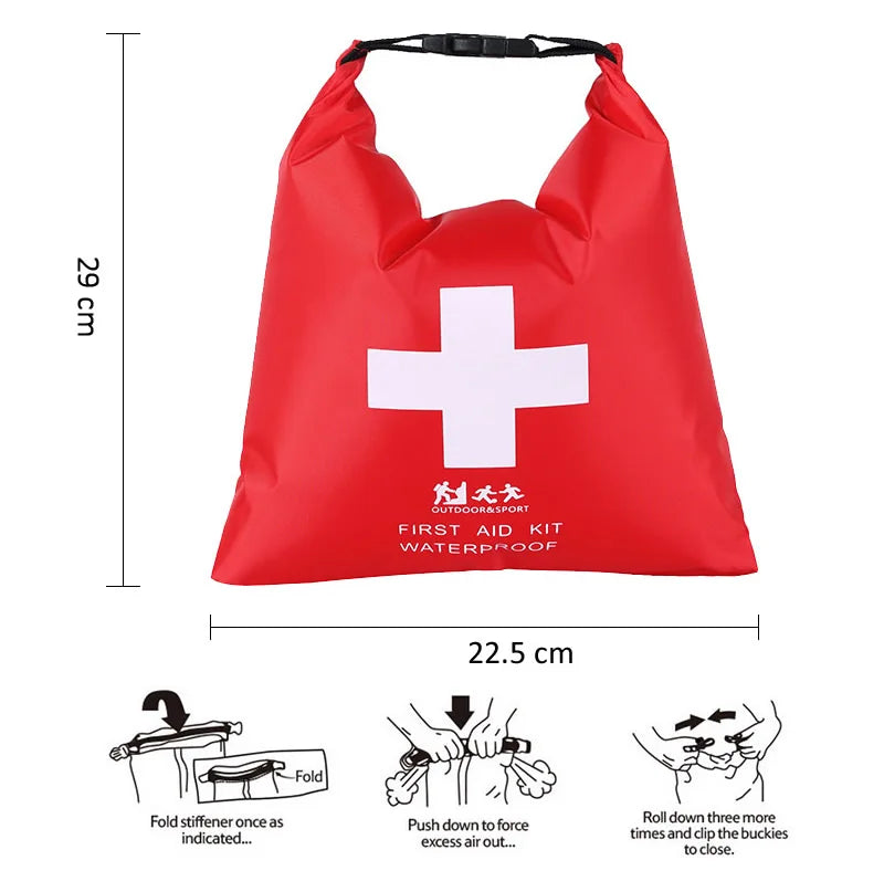 1.2L Portable Red Waterproof First Aid Kit Bag Emergency Kits Case Only For Outdoor Camp Travel Emergency Medical Bag Treatment