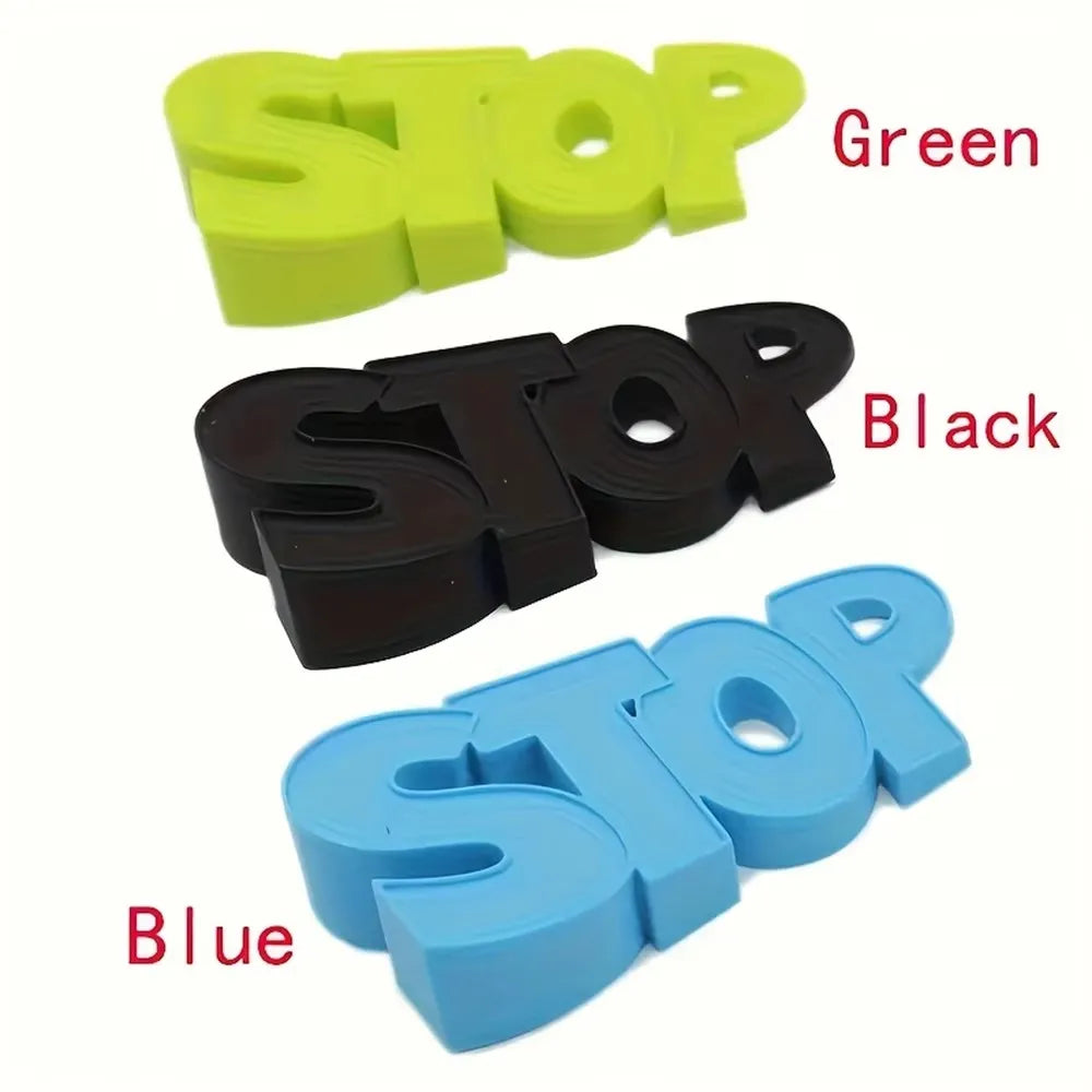 1 Practical Household Door Stopper with English Letter Stop, Creative and Safe Silicone Door Stopper