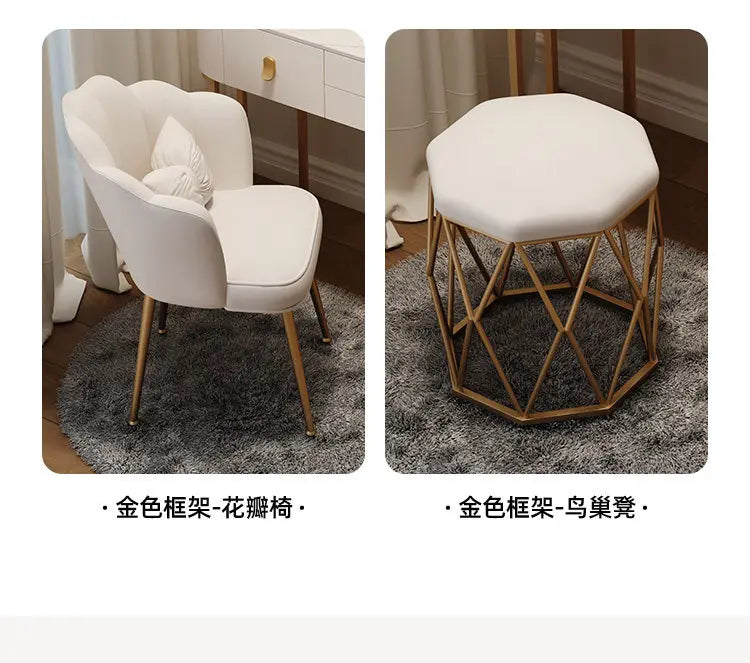 Led Light Mirror Dressing Table Desk Drawers French Wood Vintage Elegant Makeup Vanity Luxury Modern Storage Pink Furniture