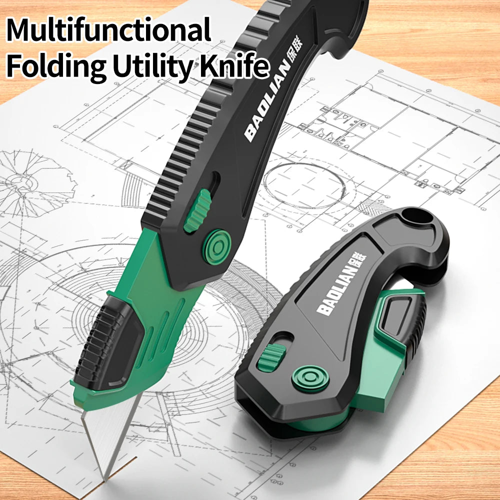 Foldable Art Knife Home Office-Specific Anti-Shock Labor-Saving Leather Carpet Cutting Knife Multi-Function Craft Knives