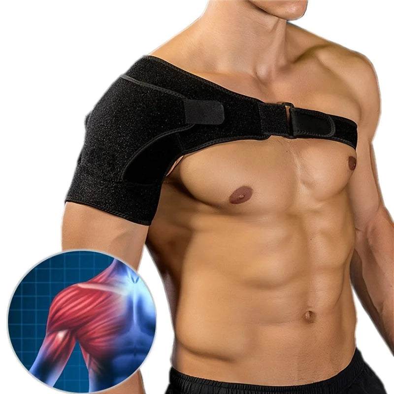 Adjustable Breathable Shoulder Support Brace Pad Gym Sports Care Single Back Belt Band Strap Wrap Men & Women Protective