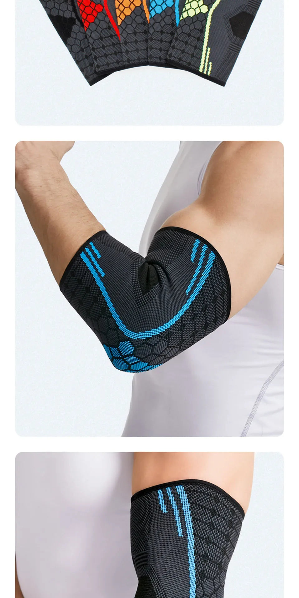 AOLIKES 1PCS New Elbow Compression Sleeve,Tennis Elbow Braces for Tendonitis and Tennis Elbow,Arm Supports golfer elbow support