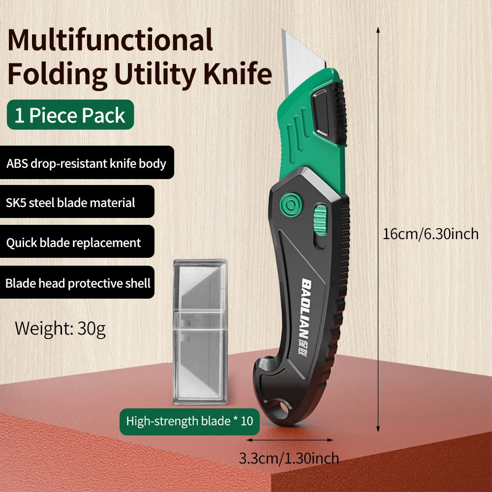 Foldable Art Knife Home Office-Specific Anti-Shock Labor-Saving Leather Carpet Cutting Knife Multi-Function Craft Knives