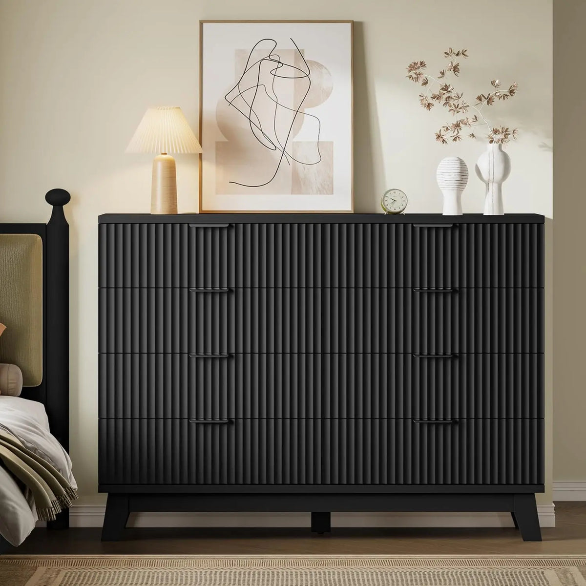 53" 8-Drawer Dresser, Modern Wood Highboy With Metal Slides & Handles, Anti-Tip Kit, Storage For Bedroom Closet, Customized