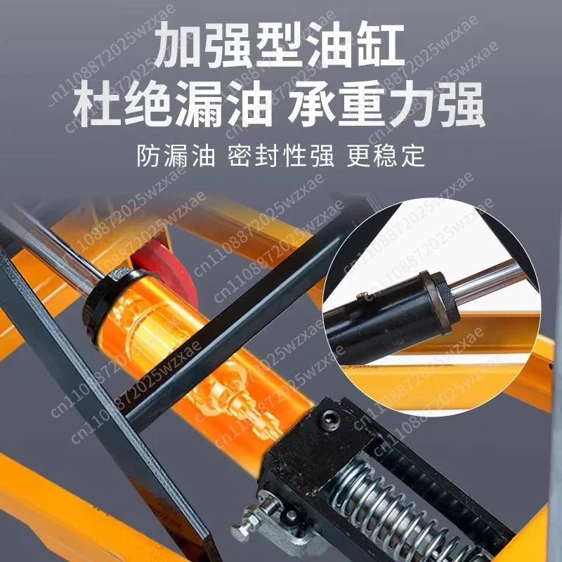 Manual Lifting Platform Truck Scissor Hydraulic Lift Loading and Unloading Truck Small Lifting Table Trailer