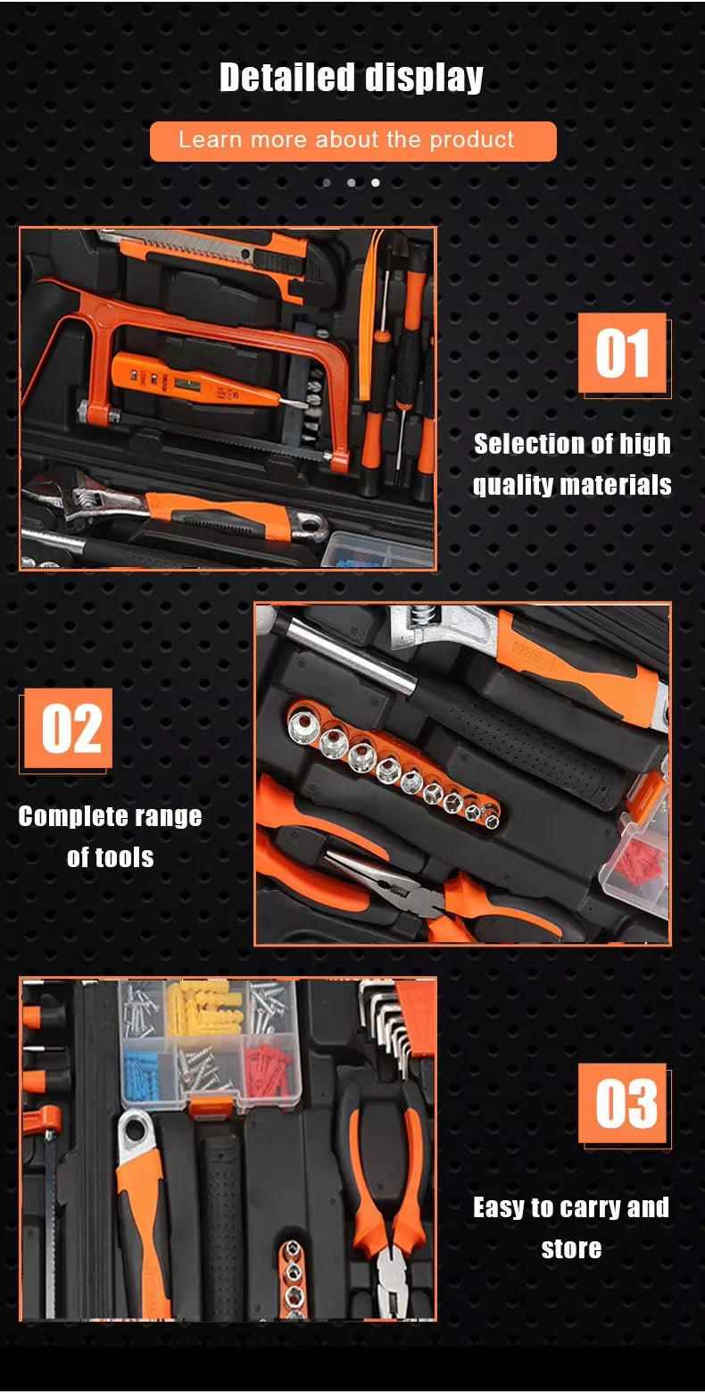 High-quality Wholesale Of Household Hardware Tool Set Electrician Repair Tool Box Multi-function Combination Tool Set