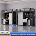 Upper Bed Lower Table Combined Bed College Dormitory Elevated Bed Small Apartment Household Wrought Iron Bed Apartment Bed