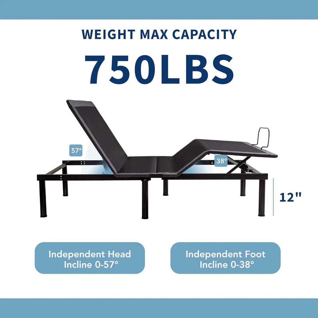 Adjustable Electric Bed Frame Full Size, Motorized Base, USB, Customized