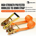 Heavy-Duty Car & Truck Front Cargo Ratchet Strap with Metal Buckle - Adjustable, Secure Tie-Down for Safe Luggage Transport