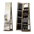 Dresser Jewelry Makeup Movable Rotation Big Mirror Lock Vanity Table Large Storage For Bedroom