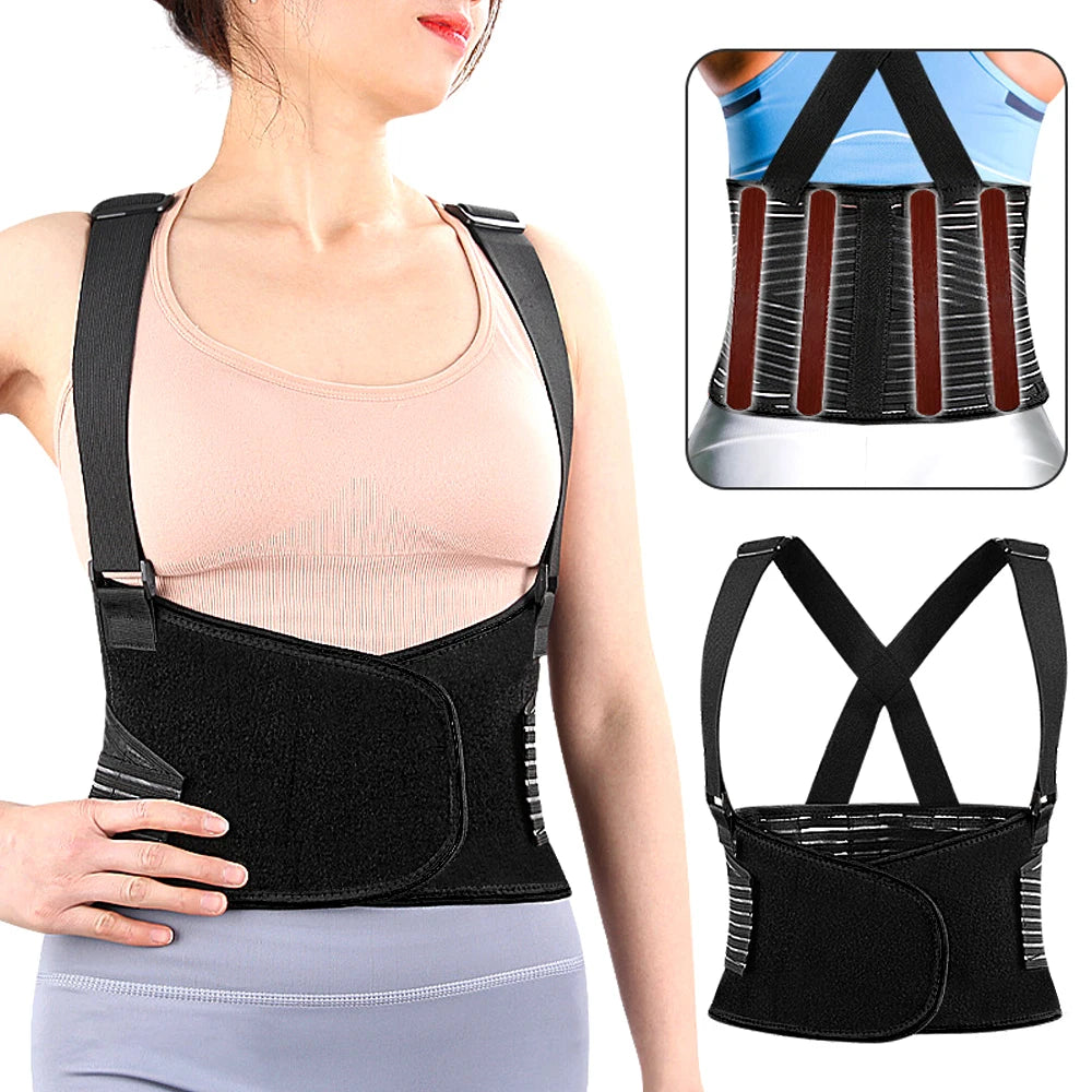 1PC Heavy-Duty Back Brace for Men & Women – Lower Back Support for Lifting, Pain Relief, and Posture Correction – Ideal for Work