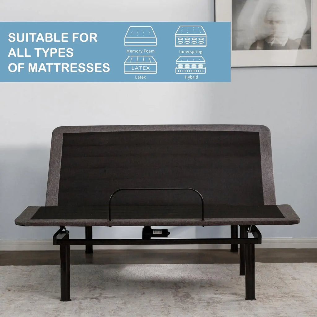 Adjustable Electric Bed Frame Full Size, Motorized Base, USB, Customized