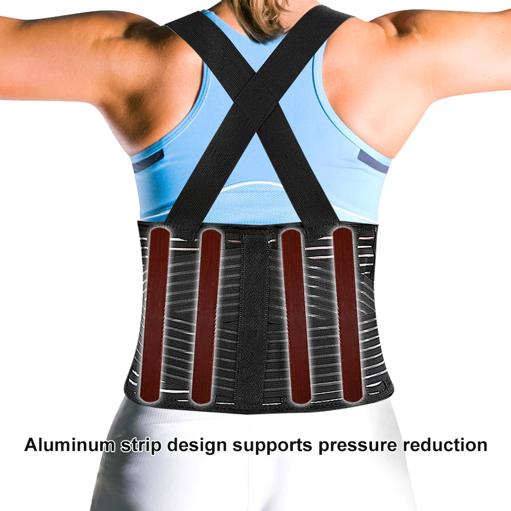 1PC Heavy-Duty Back Brace for Men & Women – Lower Back Support for Lifting, Pain Relief, and Posture Correction – Ideal for Work