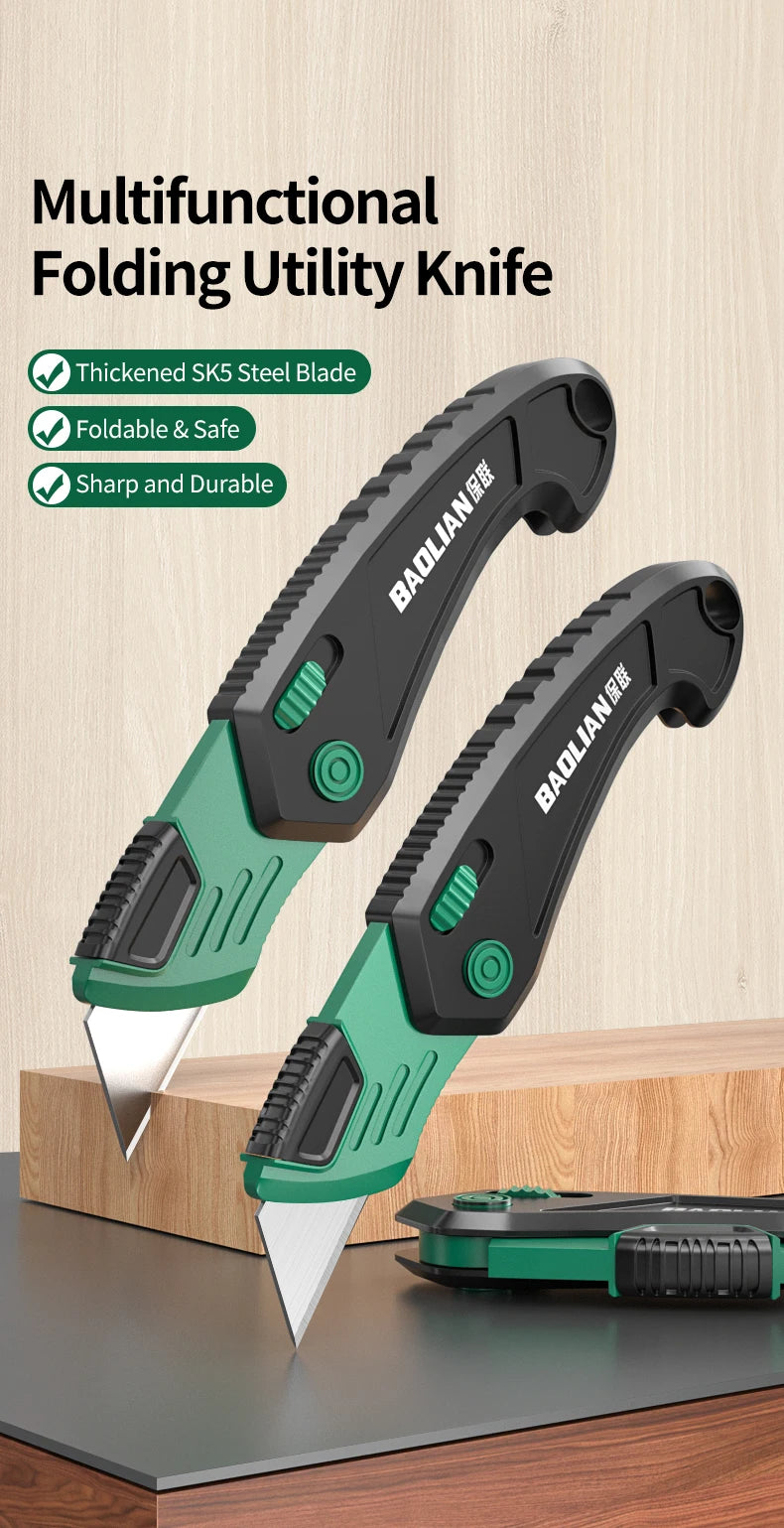 Foldable Art Knife Home Office-Specific Anti-Shock Labor-Saving Leather Carpet Cutting Knife Multi-Function Craft Knives