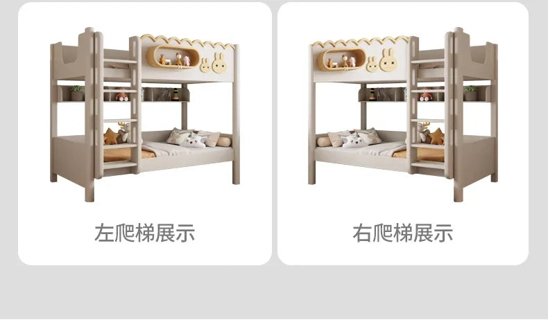 135x190cm Modern Bunk Full Size Bed Full Sizebed Frame Dorm Room Essential Loftbed With Desk Loft Beds Double Home Furniture