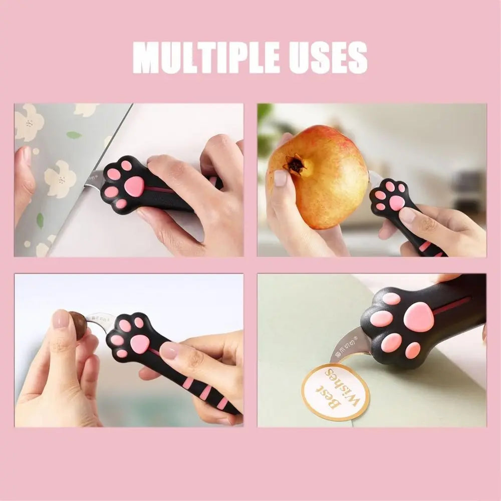 Cute Cat Paw Sharp Box Cutters Mini Portable Cat Claw Utility Knife Creative Hand Account Decor Paper Cutting Tools Art Supplies