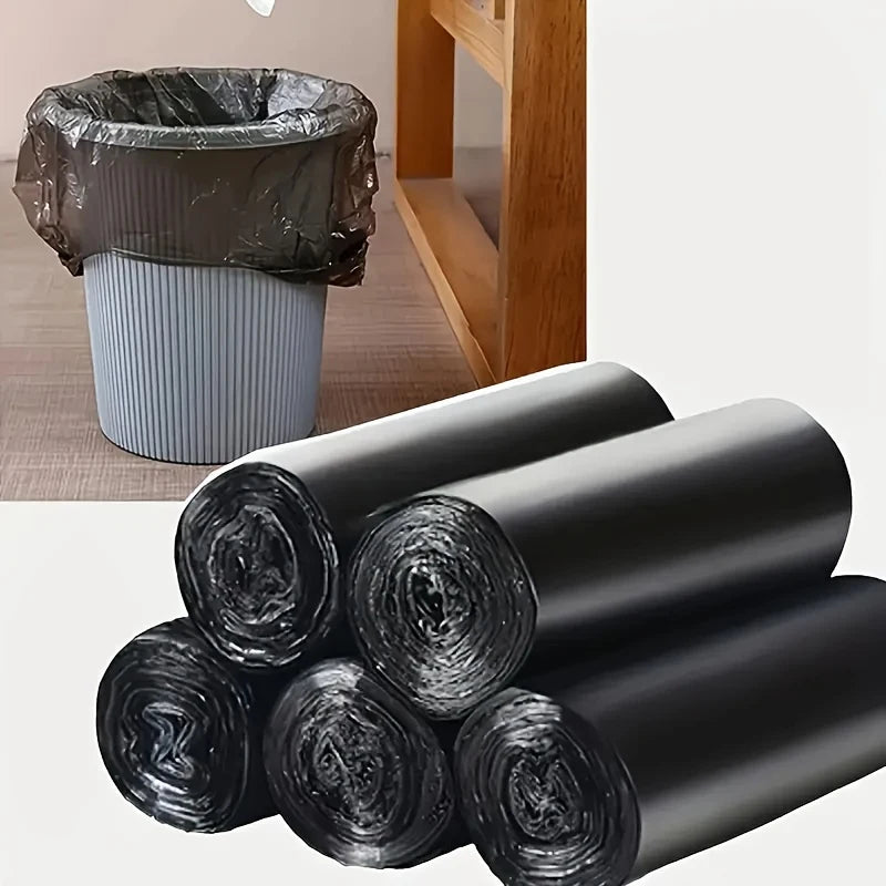 10 Rolls of Black Trash Bags, 1 Roll Contains 20 Bags,  Strong Plastic Bags, Suitable for Home, Office