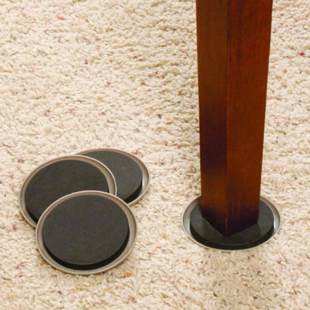 4Pc Furniture Sliders Leg Pads For Carpet Heavy Duty Furniture Slider Movers Gliders Moving Anti-abrasion Floor Protector Mat