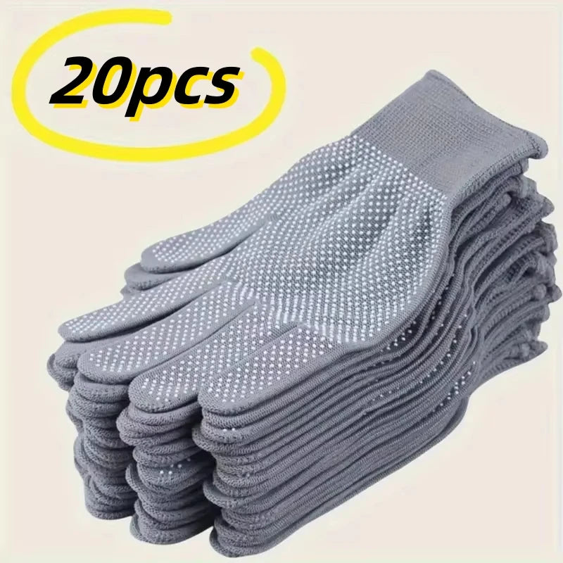 20PCS Nylon Adhesive Gloves - Breathable and Non Slip Gloves Suitable for Cycling, Gardening, Fishing, Camping - Multi Occasion
