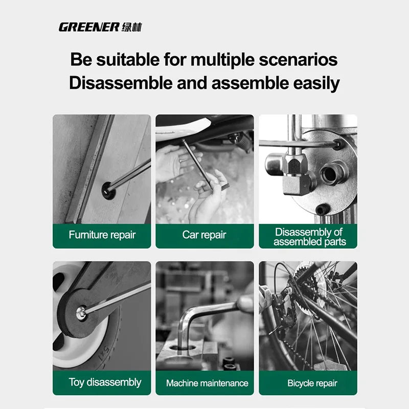 GREENERY Highstrength Allen Key Hex Wrench Set MultiSize Hexagon Spanner Metric Wrench L Type Hex Key For Socket Screws