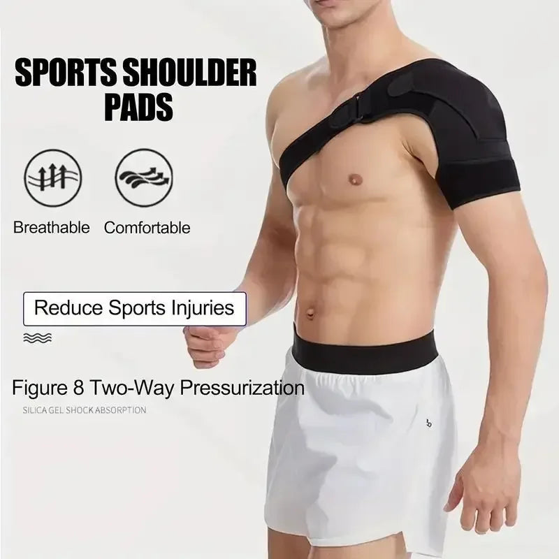Adjustable Breathable Shoulder Support Brace Pad Gym Sports Care Single Back Belt Band Strap Wrap Men & Women Protective