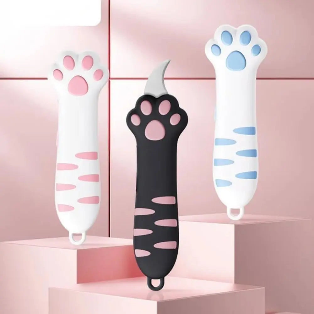 Cute Cat Paw Sharp Box Cutters Mini Portable Cat Claw Utility Knife Creative Hand Account Decor Paper Cutting Tools Art Supplies