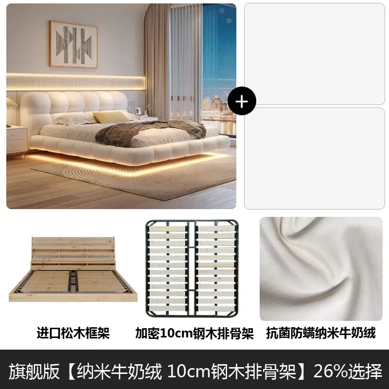Home 180x200cm Double Wooden Bed Organizer Furniture ﻿ Complete Room Bed King Size Headboard Frames And Bed Bases Tatami Bedroom