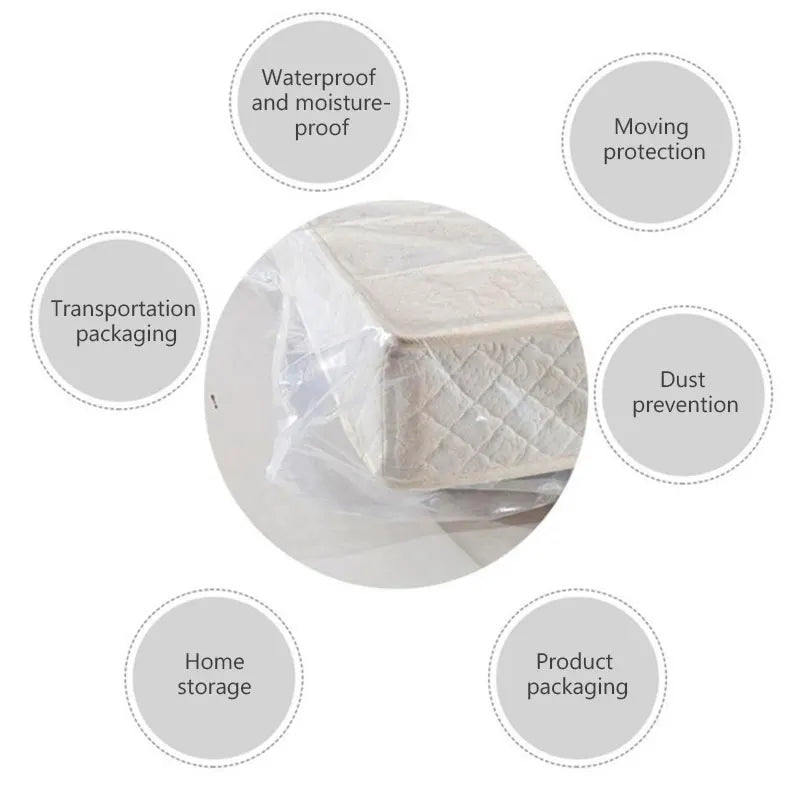 Thickened Moving Storage Mattress Packaging Bag Transparent Moisture-Proof and Dust-Proof Mattress Packaging Plastic Bag