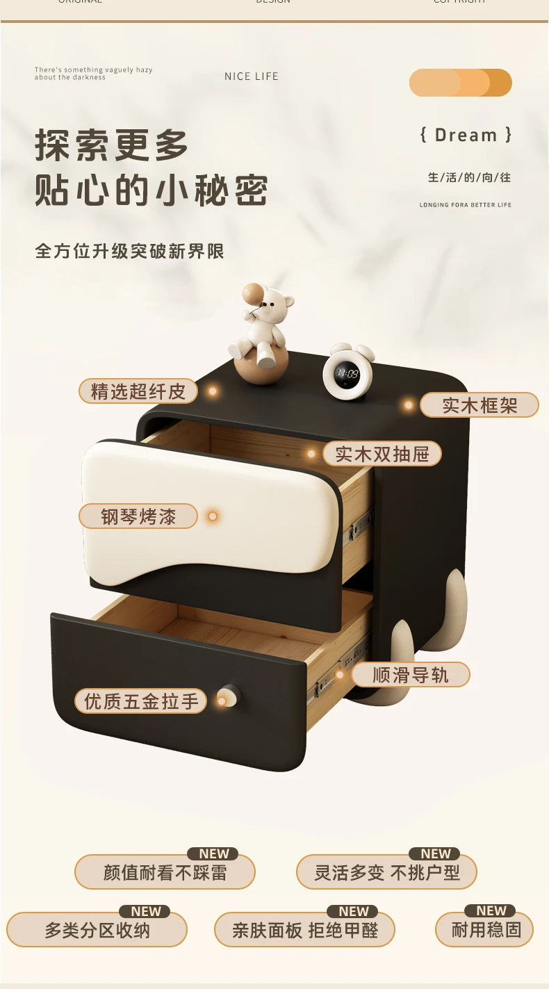 Glamour Korea Nightstand Nordic Cute Hidden Storage Trendy Nightstand Unique Simple Tables De Nuit Furniture For Bedroom