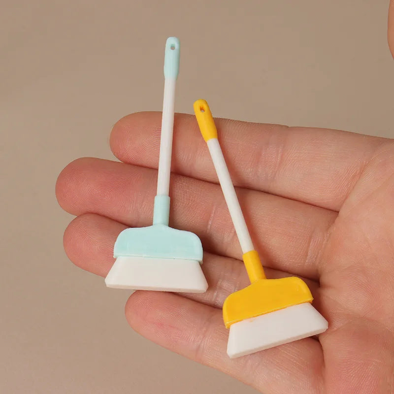 1:12 Dollhouse Mini Cleaning Tools Set Broom 1set Model Dustpan Simulation Scene Accessories Miniature Home Decor Decoration