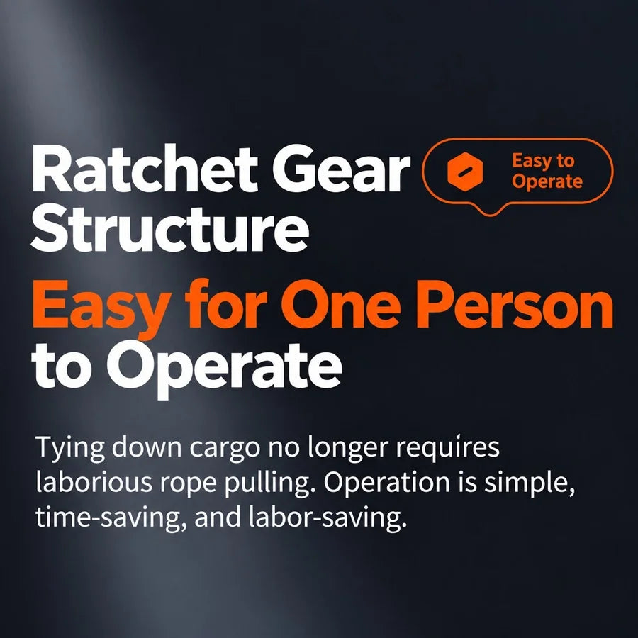 Heavy-Duty Car & Truck Front Cargo Ratchet Strap with Metal Buckle - Adjustable, Secure Tie-Down for Safe Luggage Transport
