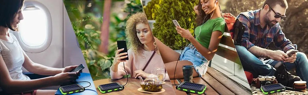 Solar Power Bank 80000mAh Portable Charging Poverbank External Battery Charger Strong Light LDE Light for All Smartphones