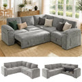 85" Modular Sectional Sleeper Sofa with Pull Out Bed, Black, Customized