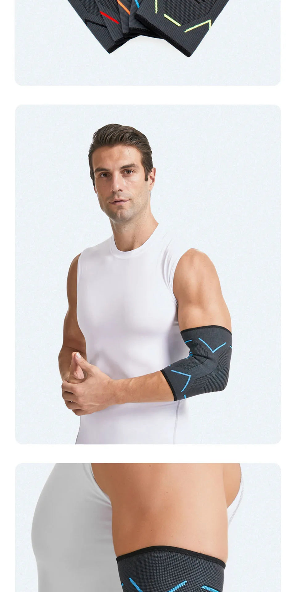 AOLIKES 1PCS New Elbow Compression Sleeve,Tennis Elbow Braces for Tendonitis and Tennis Elbow,Arm Supports golfer elbow support