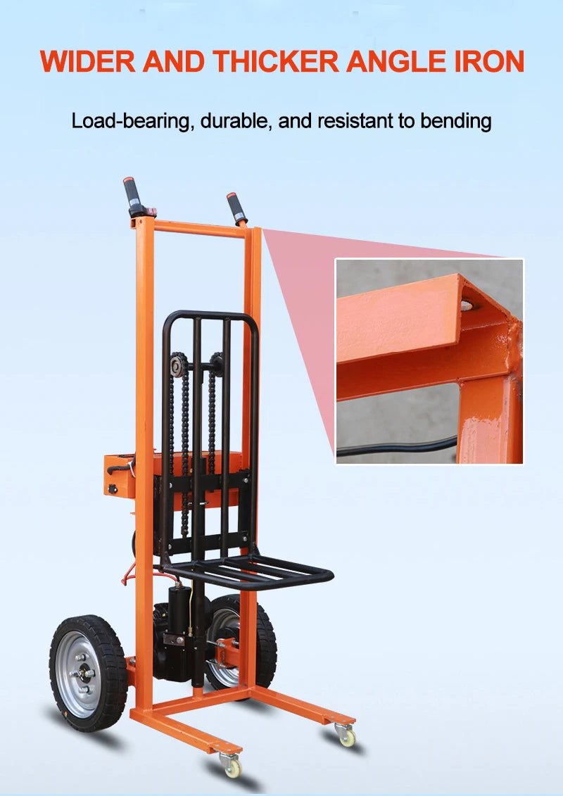 Logistics Warehouse Hand Truck Portable Warehouse Logistics Transport Truck Electric Hydraulic Lift Stacker Hand Trolley Cart