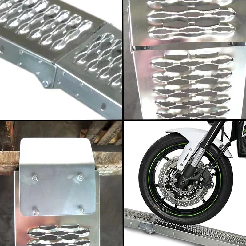 1PC Ramps For Aluminum Motorcycles Folding Loading ATV Pick-up Car Ramp To Climb Metal Ramps Ladder Single Load-bearing 260kg