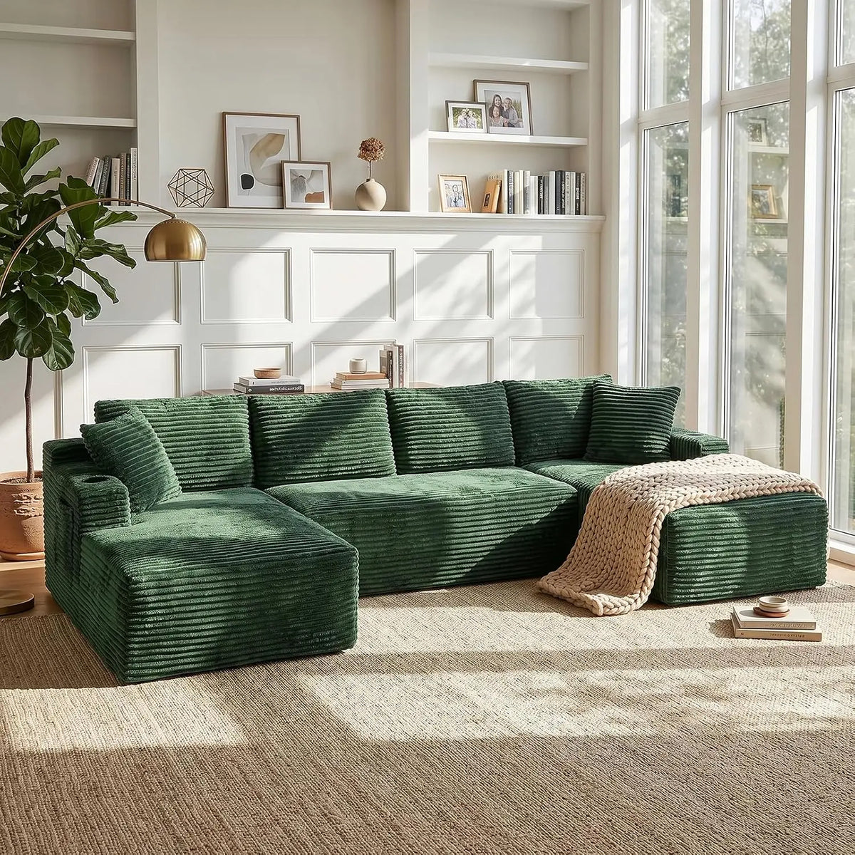 102.4" L-Shaped Boneless Cloud Modular Sectional Sofa With Chaise For Living Room, Customized